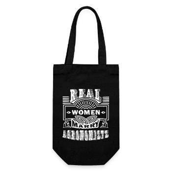 Agronomist Real Women Marry Agronomists - Gift Bag for Bottles - black - Front