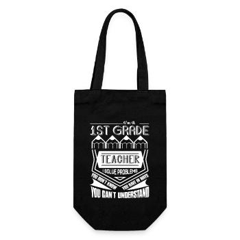 1st Grade Teacher I am A 1st Grade Teacher - Gift Bag for Bottles - black - Front