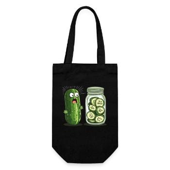 Concombre surpris regardant l’humour du pot de concombre - Sac à bouteille - noir - Devant