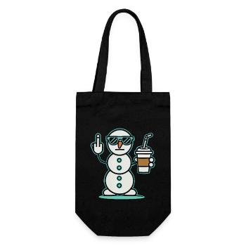 Cool snowman with sunglasses and drink - Gift Bag for Bottles - black - Front