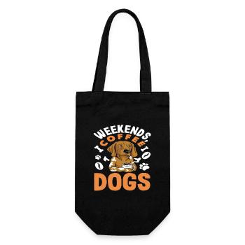 Weekends Coffee Dogs Lovers - Gift Bag for Bottles - black - Front
