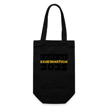 Konfirmation 2025 Gästebuch Deko Mädchen Jungen - Geschenkbeutel für Flaschen - Schwarz - Vorne