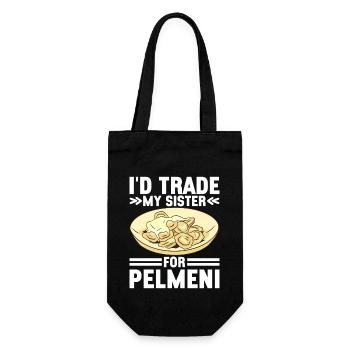 Pelmeni Russian Cuisine - Gift Bag for Bottles - black - Front