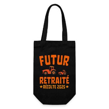 Futur Retraité Récolte 2025 Tracteur Agriculteur - Sac à bouteille - noir - Devant