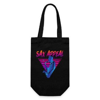 Saxophone Retro Vintage Sax Appeal - Geschenkbeutel für Flaschen - Schwarz - Vorne