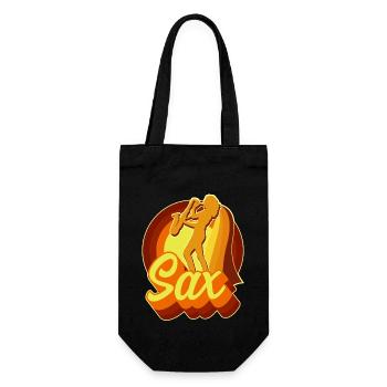 Saxophone Retro Vintage 70s Sax - Geschenkbeutel für Flaschen - Schwarz - Vorne