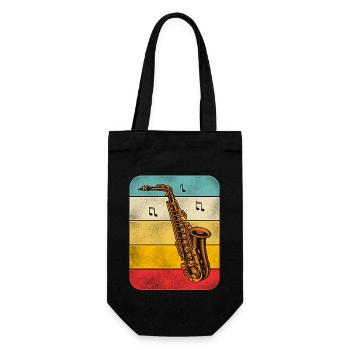 Saxophone Rétro Vintage - Sac à bouteille - noir - Devant