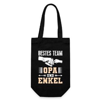 Großvater BESTES TEAM OPA UND ENKEL Geburtstag - Geschenkbeutel für Flaschen - Schwarz - Vorne