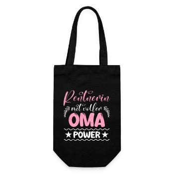 RENTNERIN MIT VOLLER OMA POWER Lustiges - Geschenkbeutel für Flaschen - Schwarz - Vorne