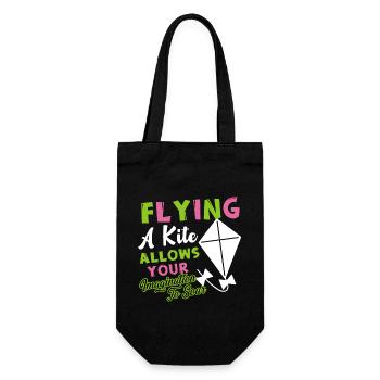 Kite Flying A Kite Allows Your Imagination To Soar - Gift Bag for Bottles - black - Front