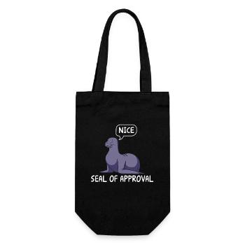 Funny Seal With Seal Of Approval Speech Bubble - Gift Bag for Bottles - black - Front