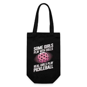 Pickleball Saying Girl Joke Pickleball Gift - Gift Bag for Bottles - black - Front