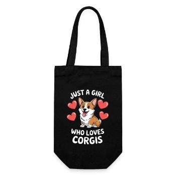 Just a Girl Who Loves Corgis - Geschenkbeutel für Flaschen - Schwarz - Vorne