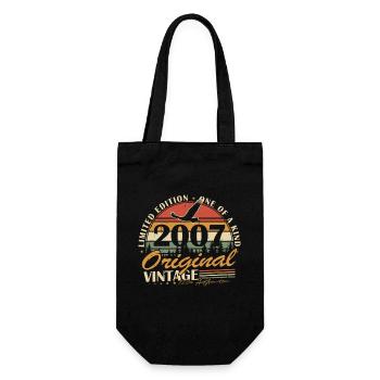 2007 Original Vintage Retro Geburtstagsgeschenk - Geschenkbeutel für Flaschen - Schwarz - Vorne