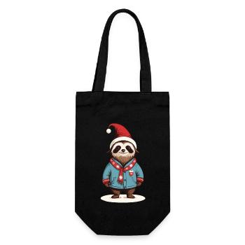 Paresseux de Noël avec chapeau de Père Noël - Sac à bouteille - noir - Devant
