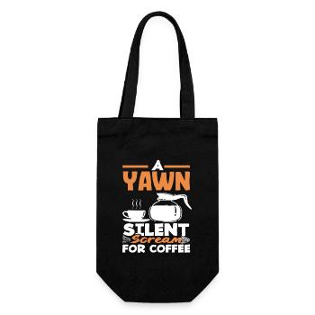 Coffee Lover Yawn Silent Cry for Coffee - Gift Bag for Bottles - black - Front