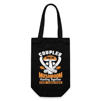 Couples Go Mushroom Hunting Together - Gift Bag for Bottles - black - Front