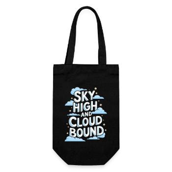 Cloud View, Relaxing Sky, Dreamy - Gift Bag for Bottles - black - Front