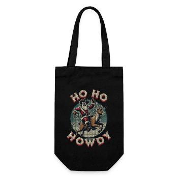 Christmas Cowboy Santa Claus Western - Gift Bag for Bottles - black - Front