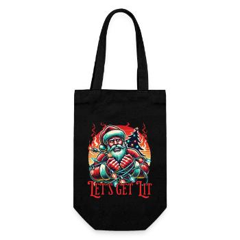 Weihnachtsspaß Mit Let's Get Lit Motiv - Geschenkbeutel für Flaschen - Schwarz - Vorne