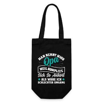 Opi MAN NENNT MICH OPA KOMPLIZE KLINGT SCHLECHT - Geschenkbeutel für Flaschen - Schwarz - Vorne