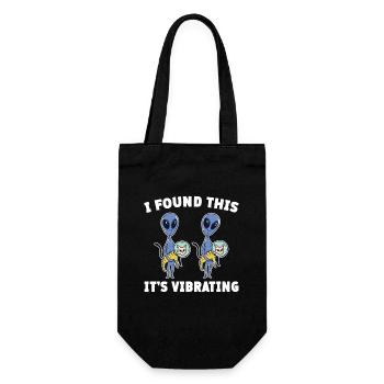 Alien Humor: I Found This, It's Vibrating - Geschenkbeutel für Flaschen - Schwarz - Vorne