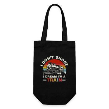 I don't snore, I dream of being a train - Gift Bag for Bottles - black - Front