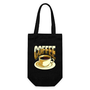 Kaffee Liebhaber Tasse Kaffee Vintage - Geschenkbeutel für Flaschen - Schwarz - Vorne