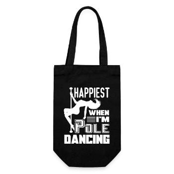 Pole Dance Happiest When I am Pole Dancing - Gift Bag for Bottles - black - Front