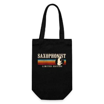 Saxophone Retro Vintage - Geschenkbeutel für Flaschen - Schwarz - Vorne