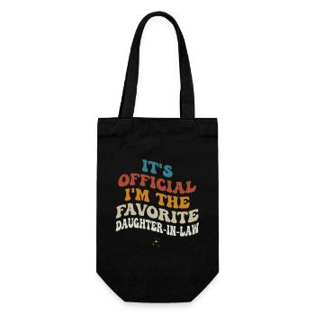 Ich bin die Lieblingsschwiegertochter - Geschenkbeutel für Flaschen - Schwarz - Vorne