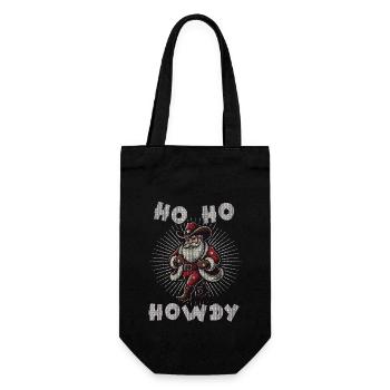Ho Ho Howdy Cowboy Santa Claus - Gift Bag for Bottles - black - Front