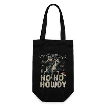 Christmas Cowboy Humor Ho Ho Howdy - Gift Bag for Bottles - black - Front