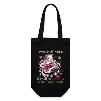 Ich Pausiere Mein Anime Für Weihnachten - Geschenkbeutel für Flaschen - Schwarz - Vorne