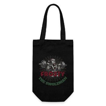 Frosty The Strong Snowman Fitness Humor - Gift Bag for Bottles - black - Front