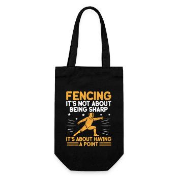 Fencing It's Not About Being Sharp It's About - Gift Bag for Bottles - black - Front