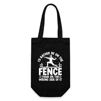 Ich bin lieber auf dem Zaun als auf der falschen Seite - Geschenkbeutel für Flaschen - Schwarz - Vorne