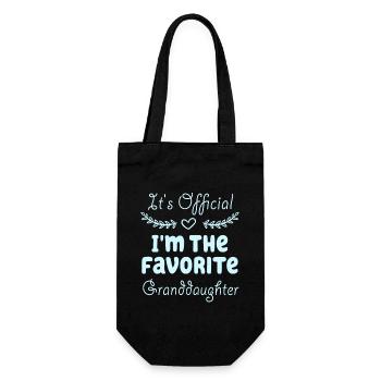 Ich bin die Lieblingsenkelin - Geschenkbeutel für Flaschen - Schwarz - Vorne