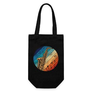 Saxophone Rétro Vintage - Sac à bouteille - noir - Devant