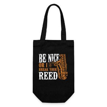 Saxophone Be Nice Or I Break Your - Gift Bag for Bottles - black - Front