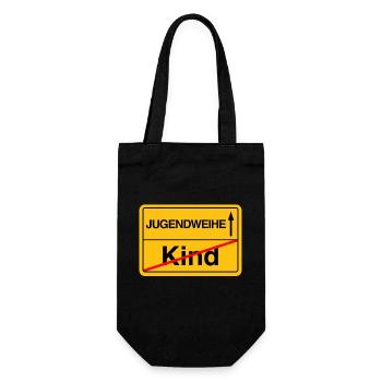 Jugendweihe Ortsschild Brauch DDR Tradition - Geschenkbeutel für Flaschen - Schwarz - Vorne