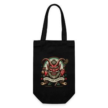 Greetings from Krampus Dark Christmas Folklore - Gift Bag for Bottles - black - Front