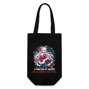 Anime Pause Für Weihnachtsfreude - Geschenkbeutel für Flaschen - Schwarz - Vorne