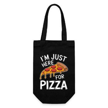 Pizza Spruch Witz Pizzeria Lustiges Pizza Geschenk - Geschenkbeutel für Flaschen - Schwarz - Vorne