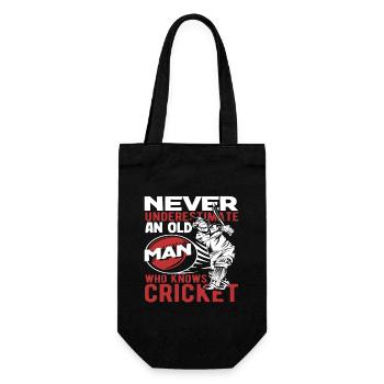 Never underestimate an old man of cricket - Gift Bag for Bottles - black - Front