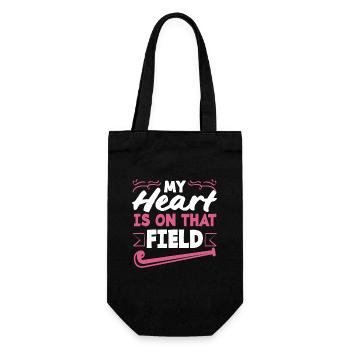My heart beats for field hockey players - Gift Bag for Bottles - black - Front