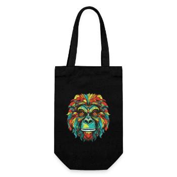 Gorilla Portrait - Geschenkbeutel für Flaschen - Schwarz - Vorne