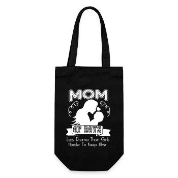 Mom Of Boys Less Drama Than Girls - Gift Bag for Bottles - black - Front