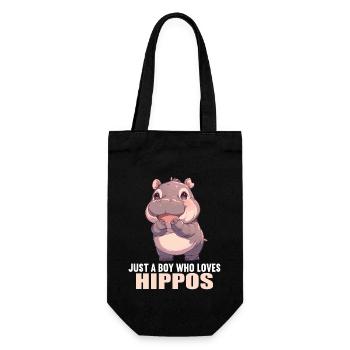 Nilpferd Flußpferd - Geschenkbeutel für Flaschen - Schwarz - Vorne