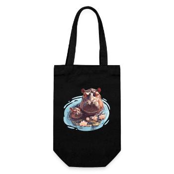 Hippopotamus Hippopotamus - Gift Bag for Bottles - black - Front